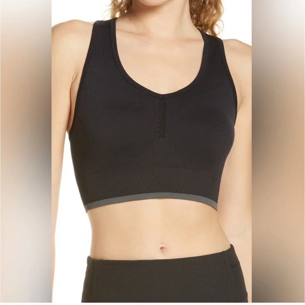 Zella Pulse Seamless Sports Bra Black Racerback NWOT - Picture 15 of 16